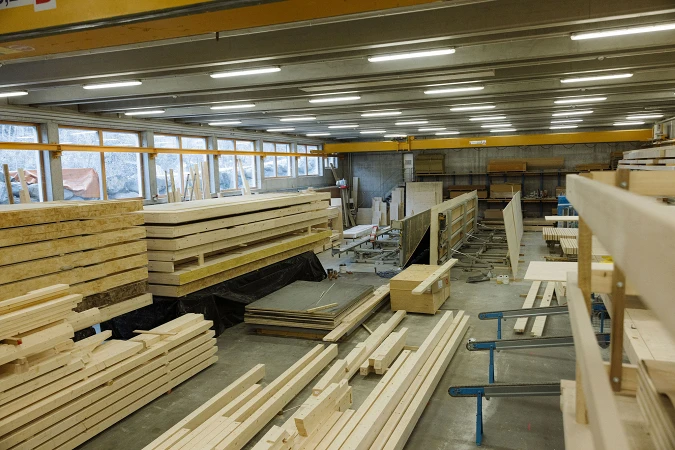 Zimmereihalle und Produktion; Künzi + Knutti AG, Bild: Anja Zurbrügg Photographie