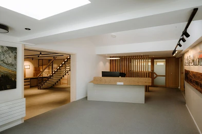 Ideenwerkstatt und Empfang; Raumforum GmbH, Bild: Anja Zurbrügg Photography