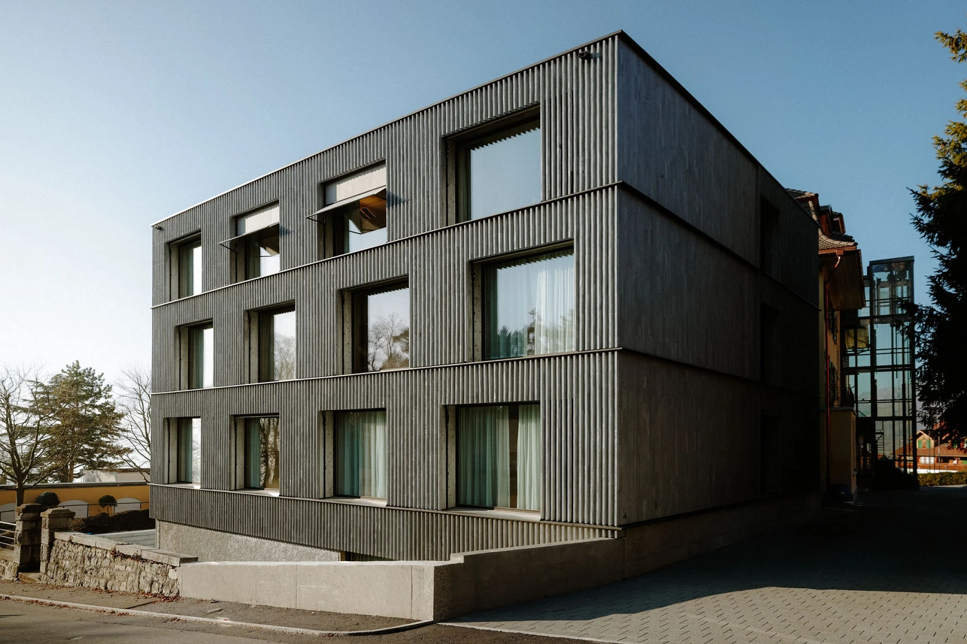 Aussenansicht Neubau; Loosli+Partner AG, L2A Architekten AG, Bild: Anja Zurbrügg Photography