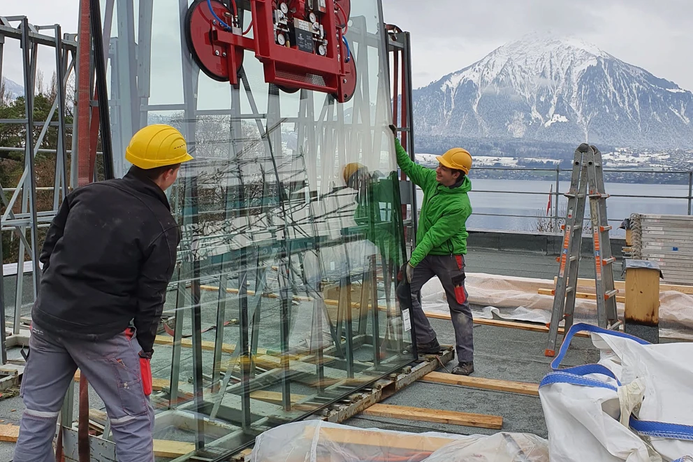 Montage Fenster; Loosli+Partner AG, L2A Architekten AG, Bild: Künzi + Knutti AG